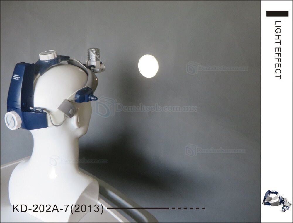 KD-202A-7 L&aacute;mpara frontal quir&uacute;rgica dental LED de 5W con diadema